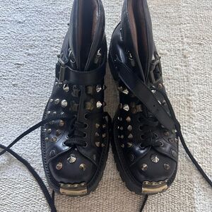 Vintage Miu Miu men's leather ankle boots, size 39